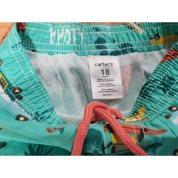 Baby Gap & Carter's Swimsuit Bundle = 2 Elastic Stretch Board Shorts & 1 Shirt - Picture 5 of 5